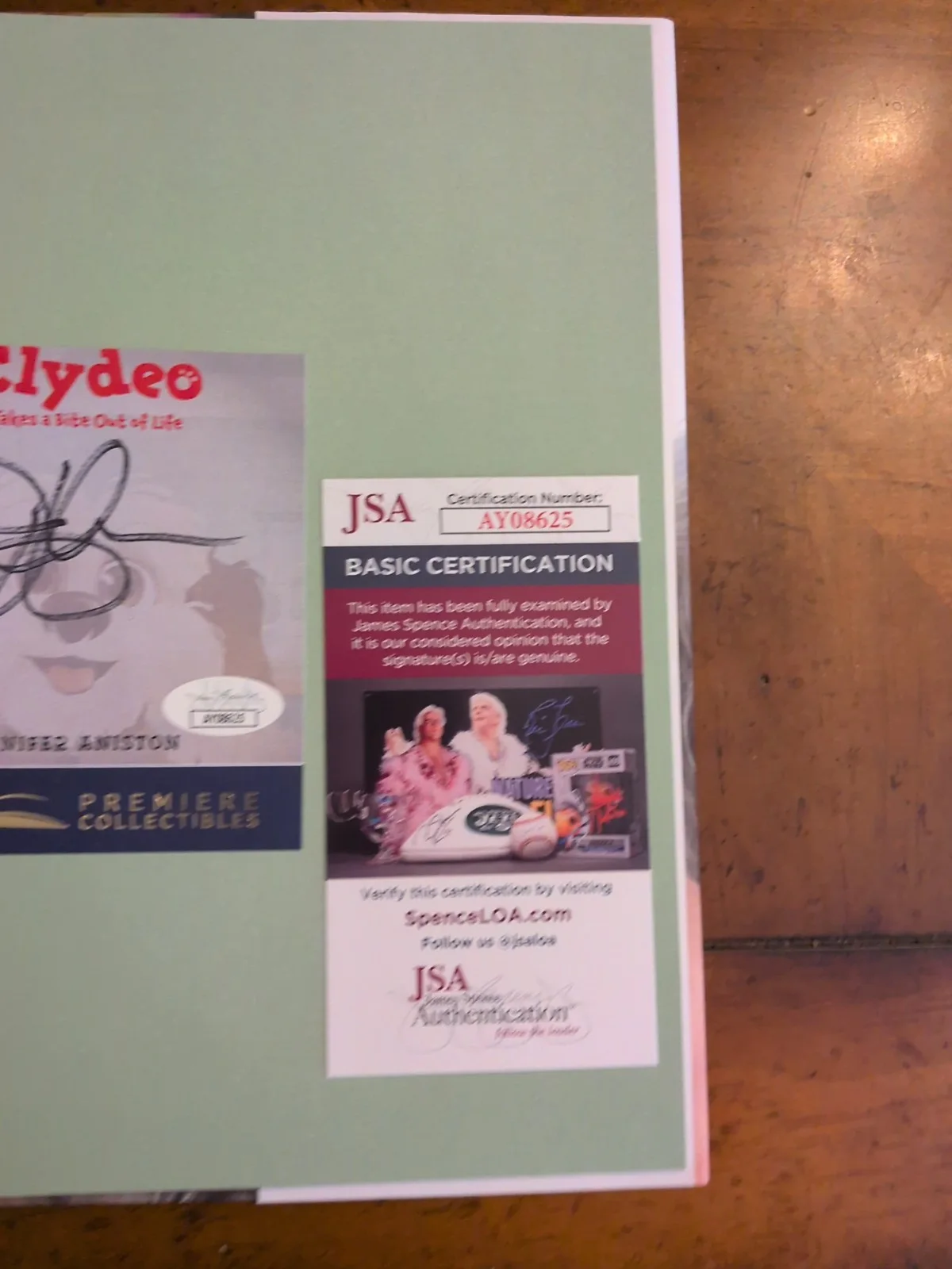 JENNIFER ANISTON SIGNED BOOK AUTOGRAPH JSA FRIENDS CLYDEO RACHEL GREEN, изображение 3