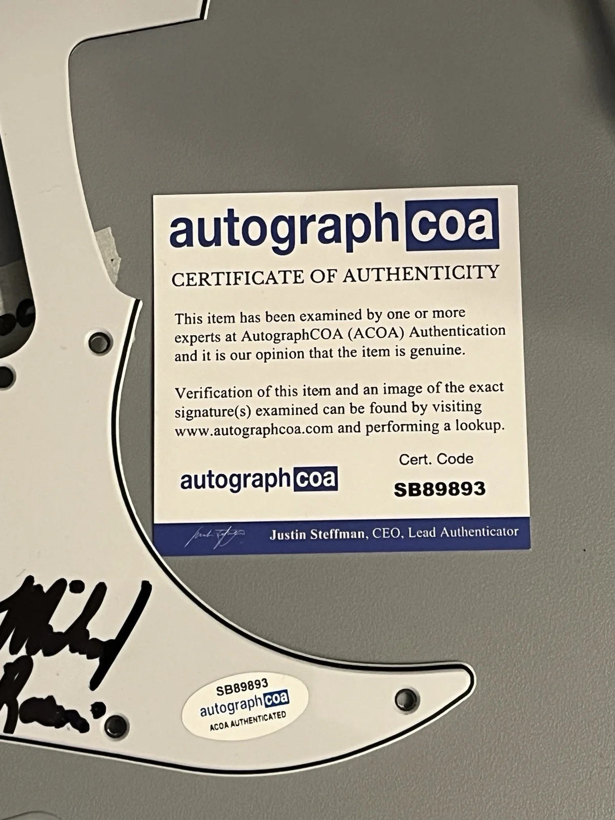 Heart Band Roger Fisher Michael DeRosier Steve Fossen Signed PICKGUARD Auto ACOA, изображение 2