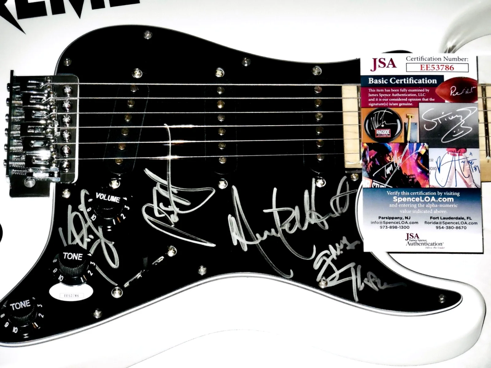 EXTREME AUTOGRAPHED ELECTRIC GUITAR (4 SIGNATURES) - JSA COA!, image 2