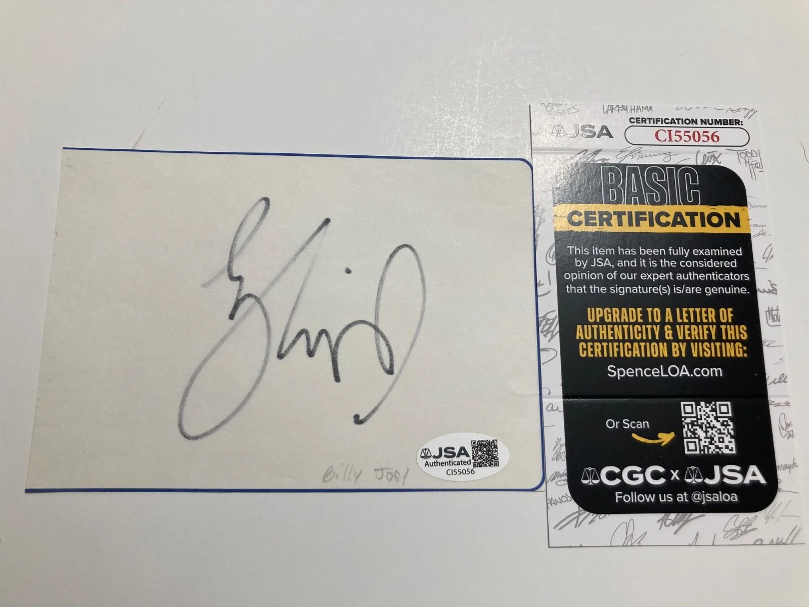 BILLY JOEL signed 3.5x5.5 paper GRAMMY & TONY AWARD WINNER JSA#CI55056, изображение 2