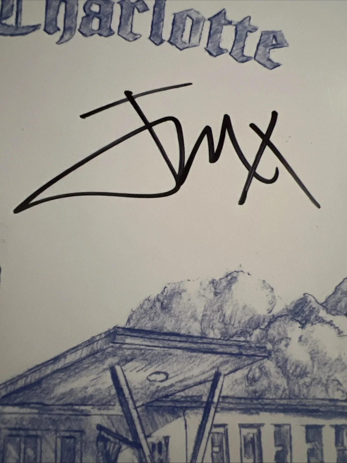 Good Charlotte Motel Du Cap Signed Galaxy Blue Vinyl Autograph, image 3