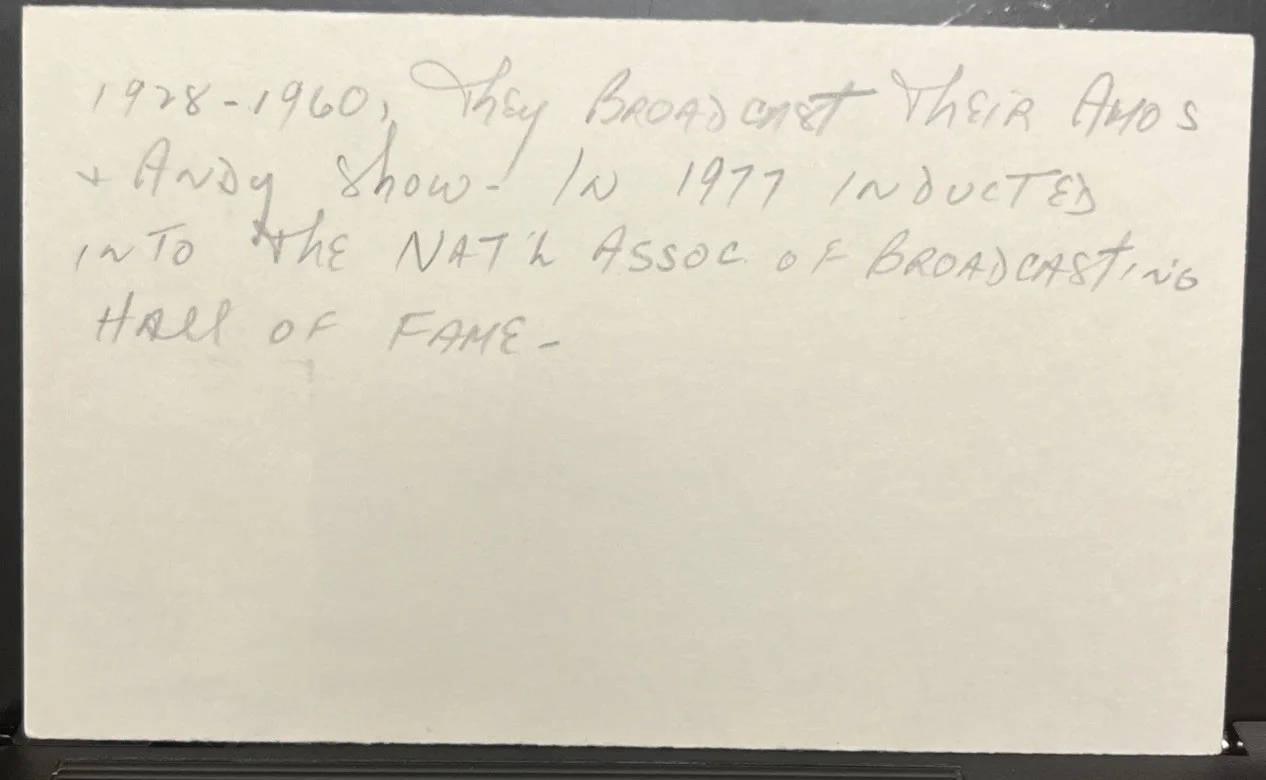 FREEMAN GOSDEN Autograph index card w stamp INDUCTED INTO BROADCASTING HOF, image 2