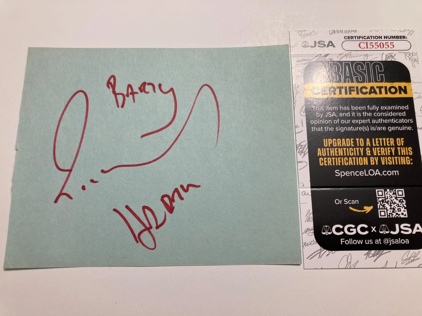 RICHARD HARRIS — RICHARD HARRIS signed 4x5 paper "HARRY POTTER", "UNFORGIVEN", "GL JSA#CI55055