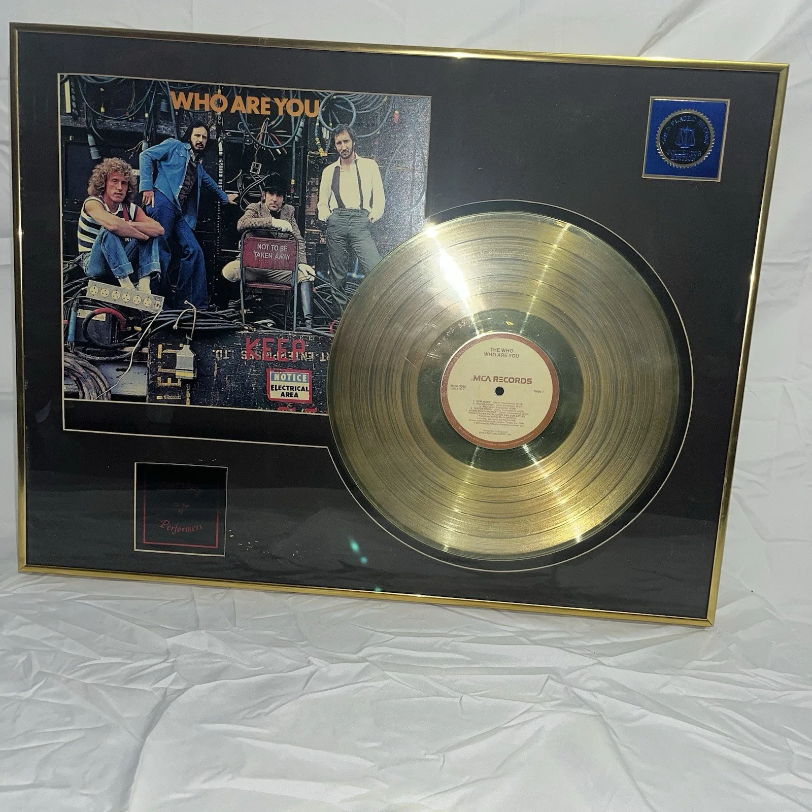 24k Gold Plated Who Are You LP Record Golg Framed With Album Cover, изображение 2