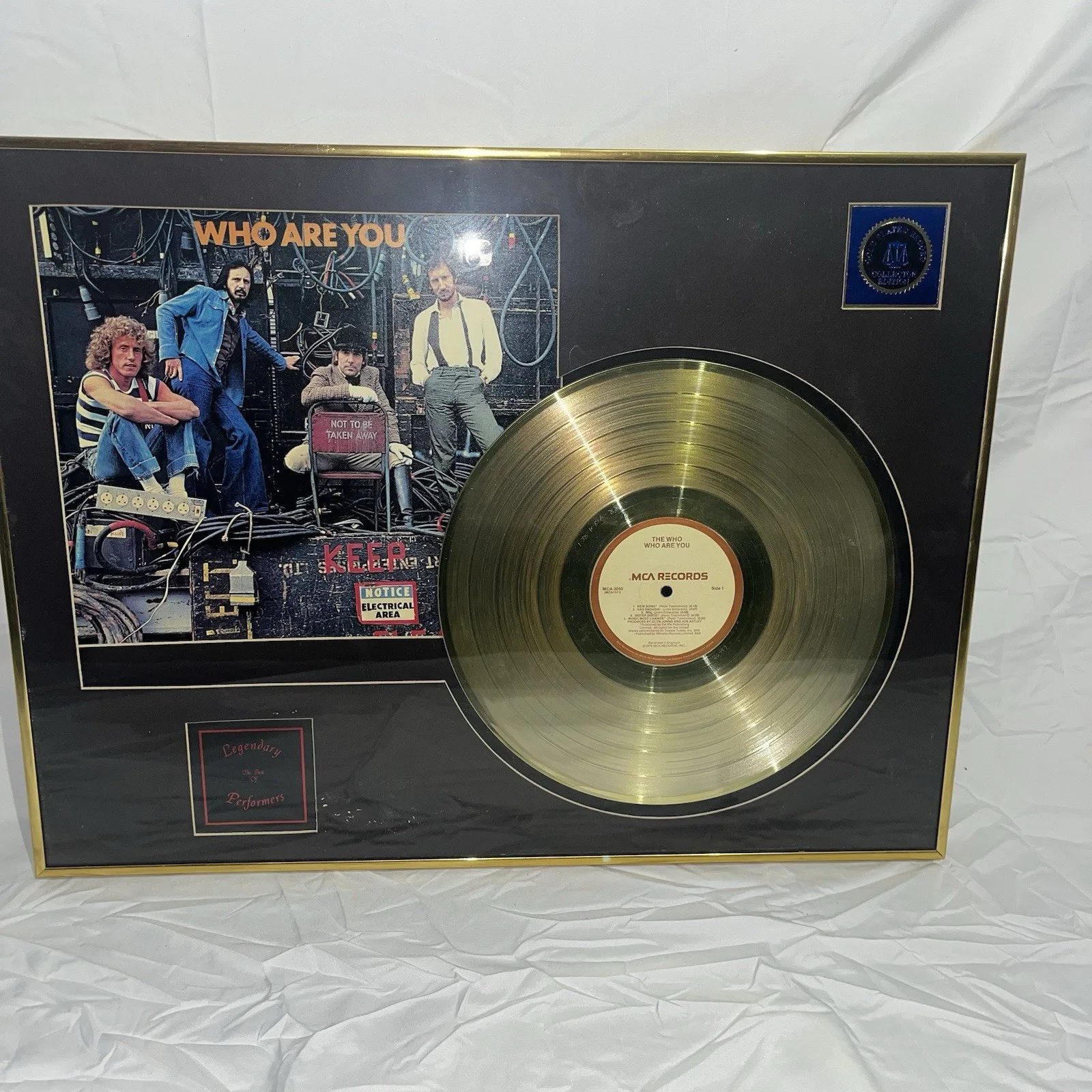 24k Gold Plated Who Are You LP Record Golg Framed With Album Cover, изображение 4