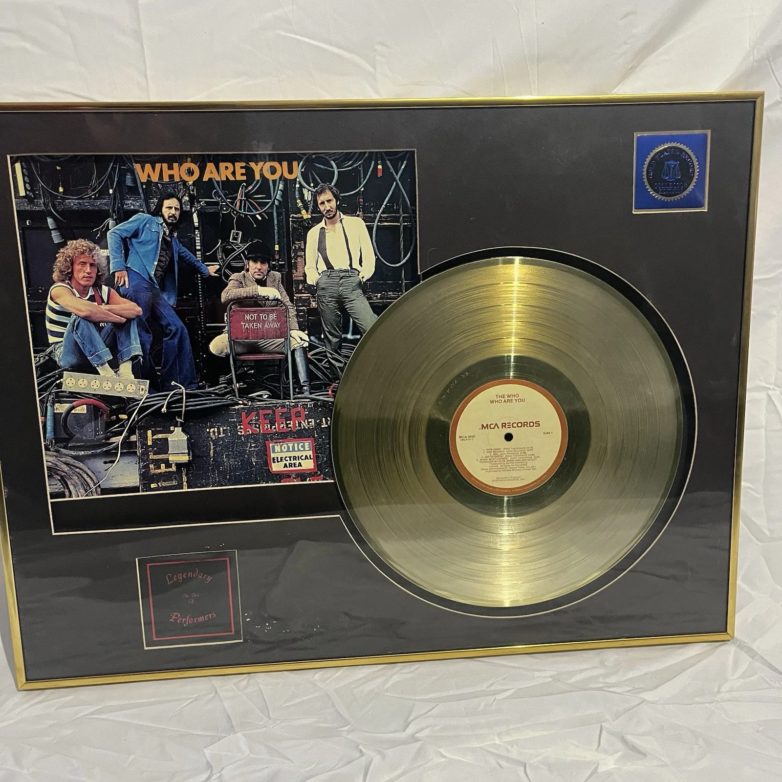 24k Gold Plated Who Are You LP Record Golg Framed With Album Cover, изображение 5