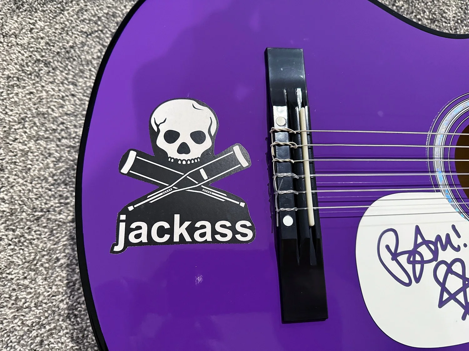 BAM MARGERA Viva La Jackass MTV Star Autograph SIGNED Acoustic Guitar PSA COA, изображение 3