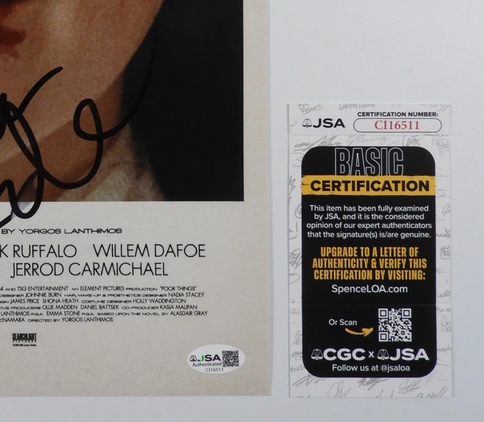 Willem Dafoe Mark Ruffalo Lanthimos JSA signed autograph Poor Things Photo, image 3