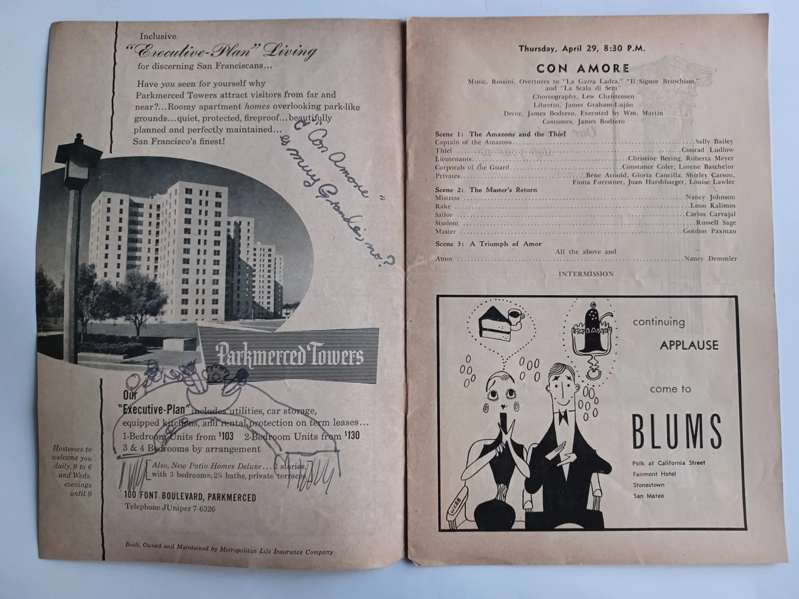 Sally Bailey Jasperson Signed 1954 San Francisco Ballet Program, image 3