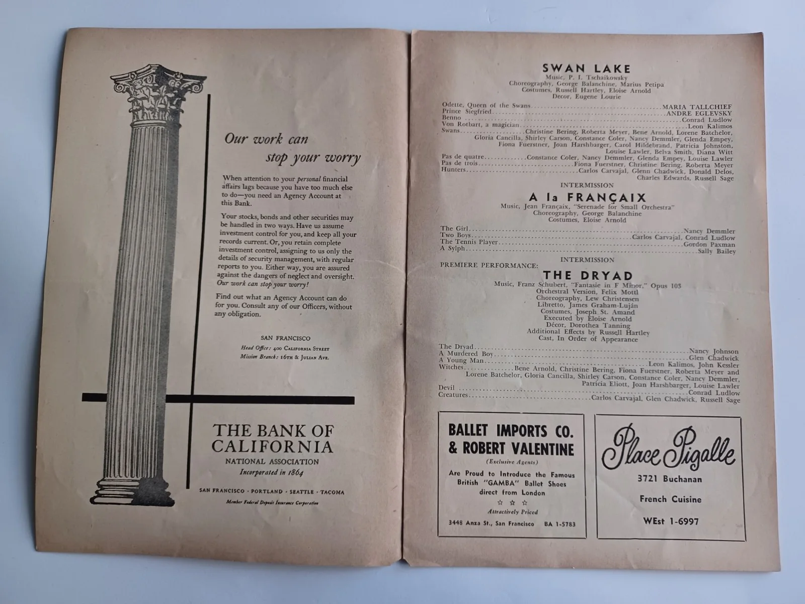 Sally Bailey Jasperson Signed 1954 San Francisco Ballet Program, image 4