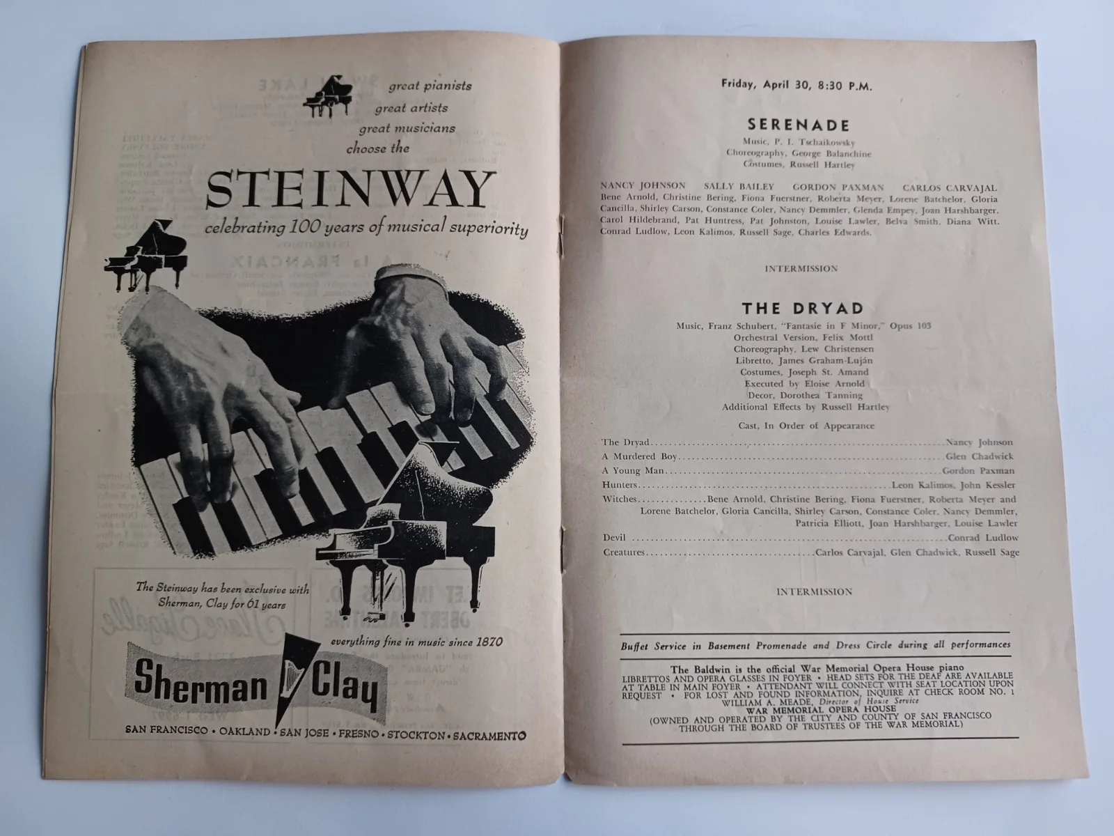 Sally Bailey Jasperson Signed 1954 San Francisco Ballet Program, image 5
