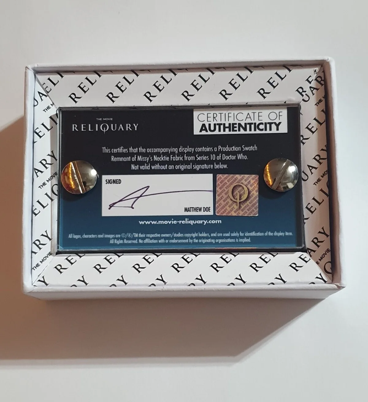 TV prop display Doctor Who Missy necktie Production Used with COA. Season 10, изображение 3