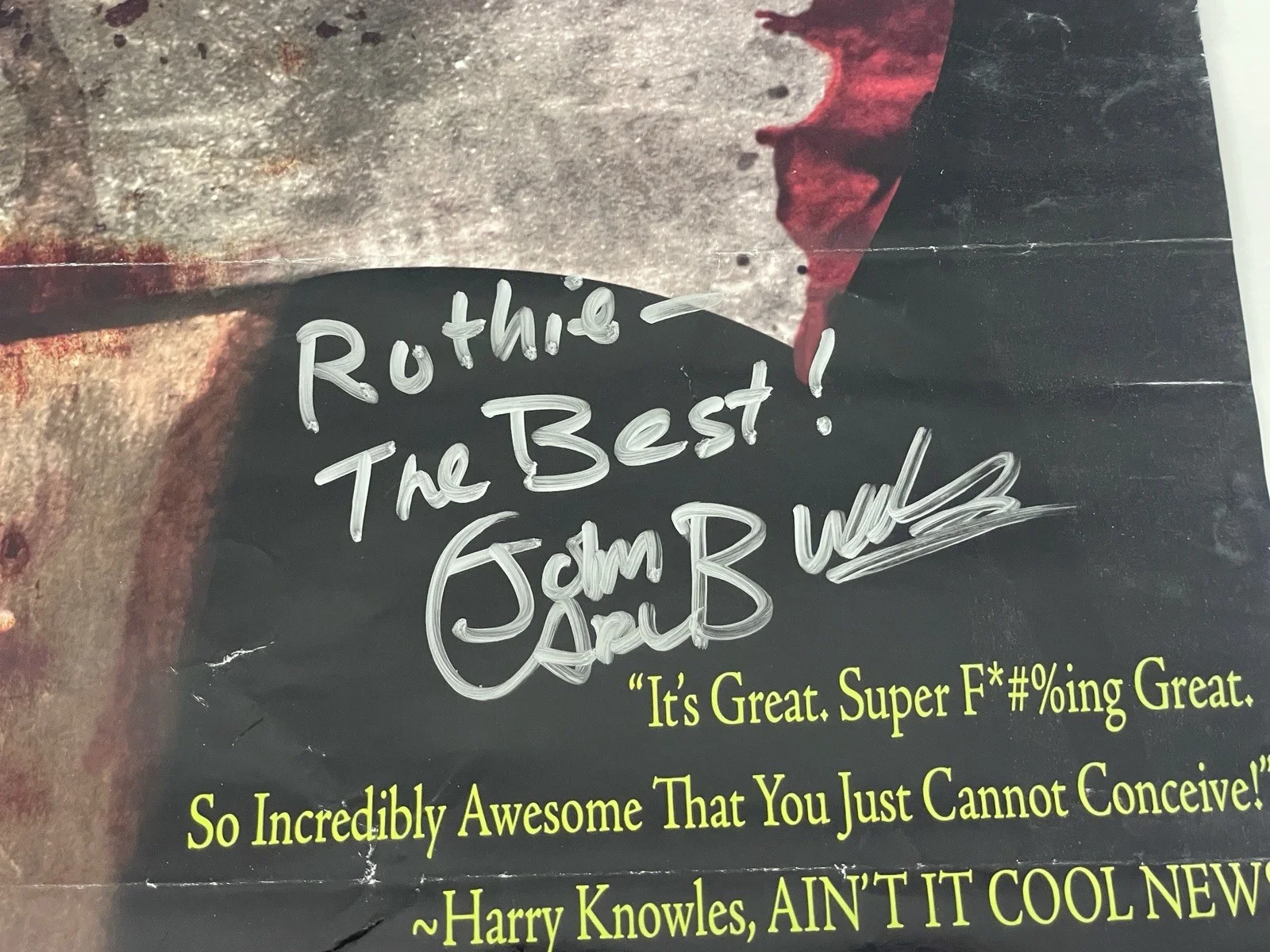 John Carl Butcher — Hatchet Rare Signed Promo Horror Movie Poster John Carl Buechler & Adam Green, изображение 2