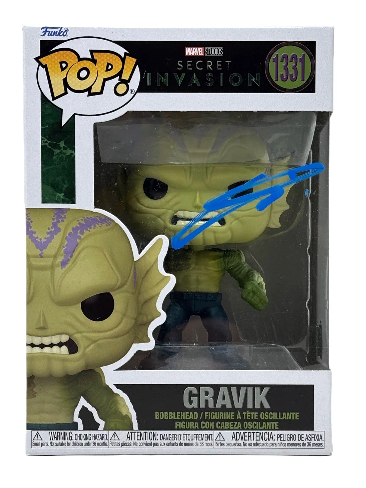 Kingsley Ben-Adir — Kingsley Ben-Adir Signed Secret Invasion Gravik Funko Pop Marvel Autograph BAS
