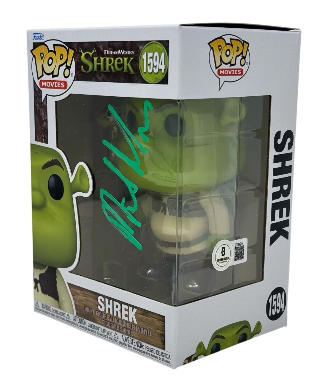 MIKE MYERS — Mike Myers Shrek Signed Autograph Funko Pop #1594 Dreamworks Beckett COA
