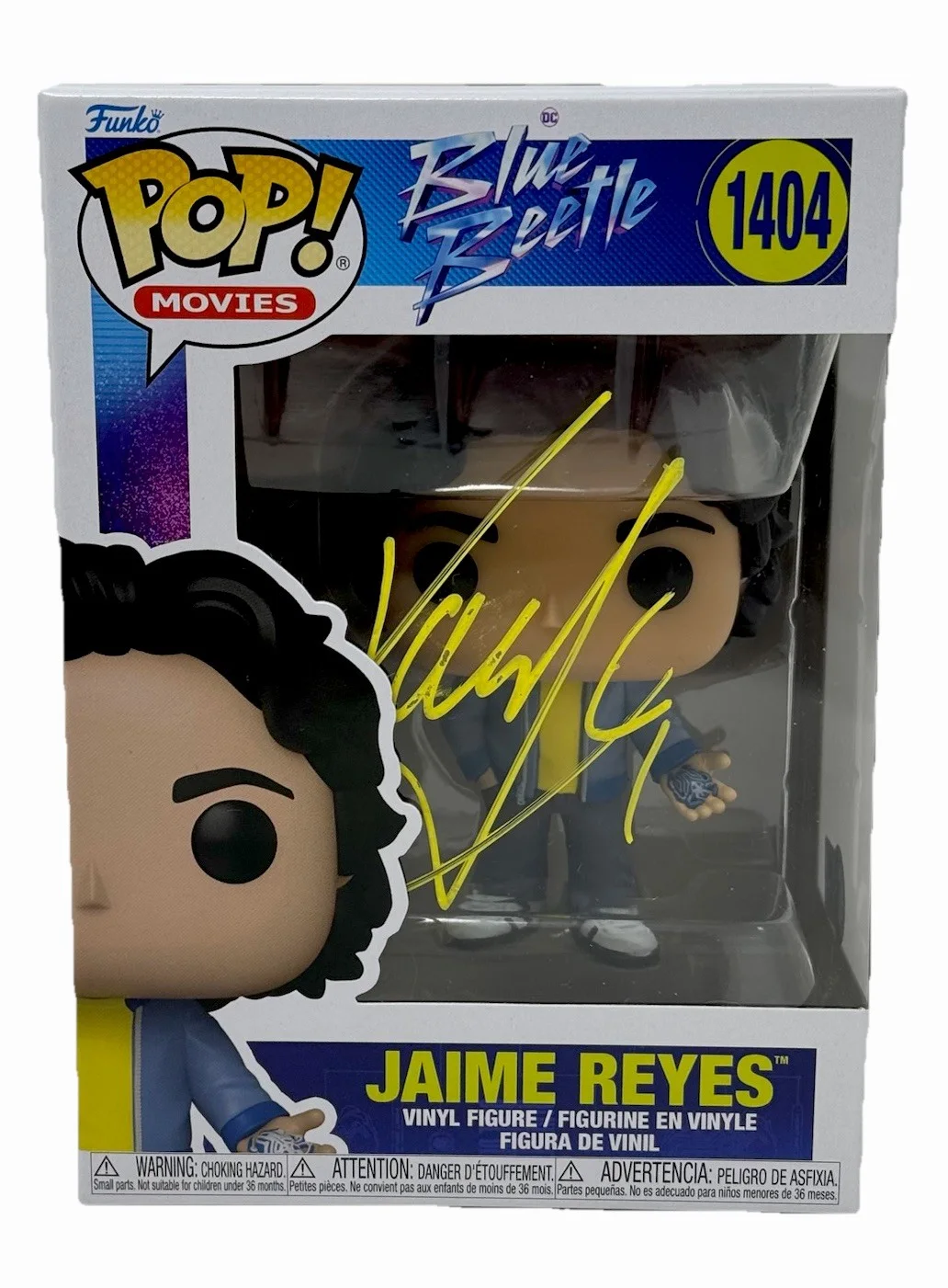 Xolo Mariduena — Xolo Mariduena Signed Blue Beetle Jaime Reyes Funko Pop #1404 Autograph BAS COA