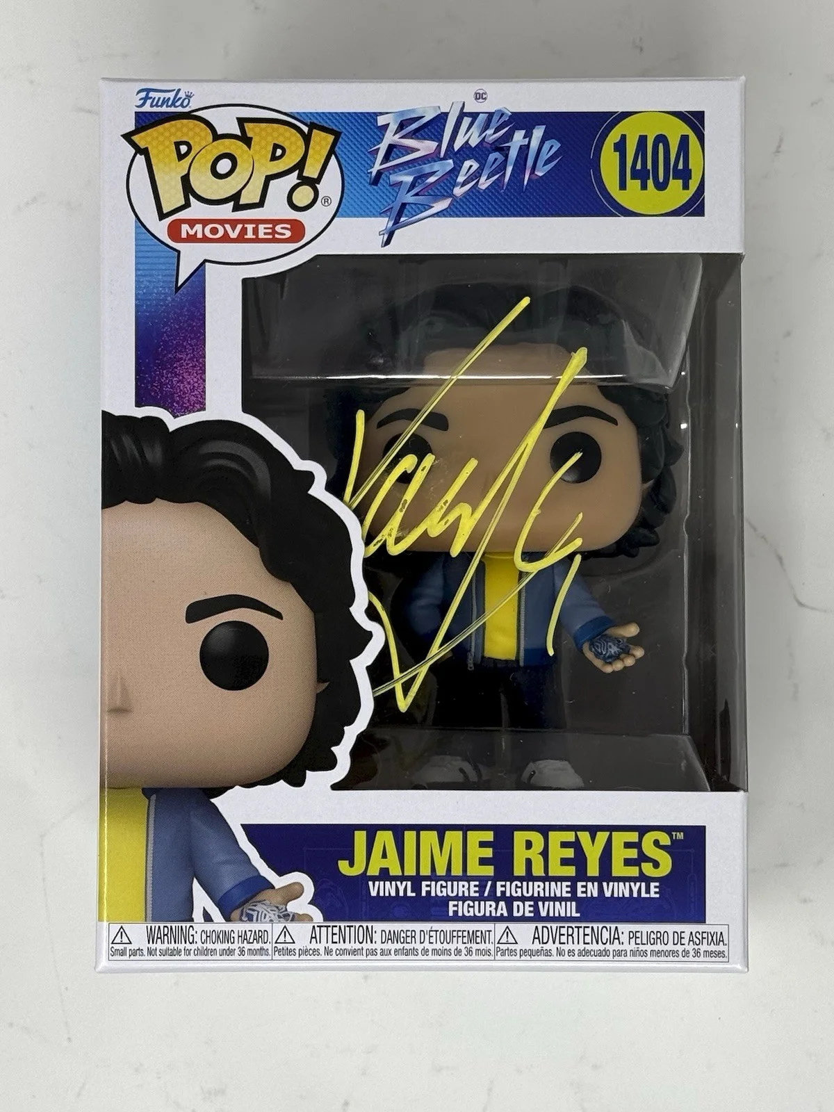 Xolo Mariduena — Xolo Mariduena Signed Blue Beetle Jaime Reyes Funko Pop #1404 Autograph BAS COA, image 2