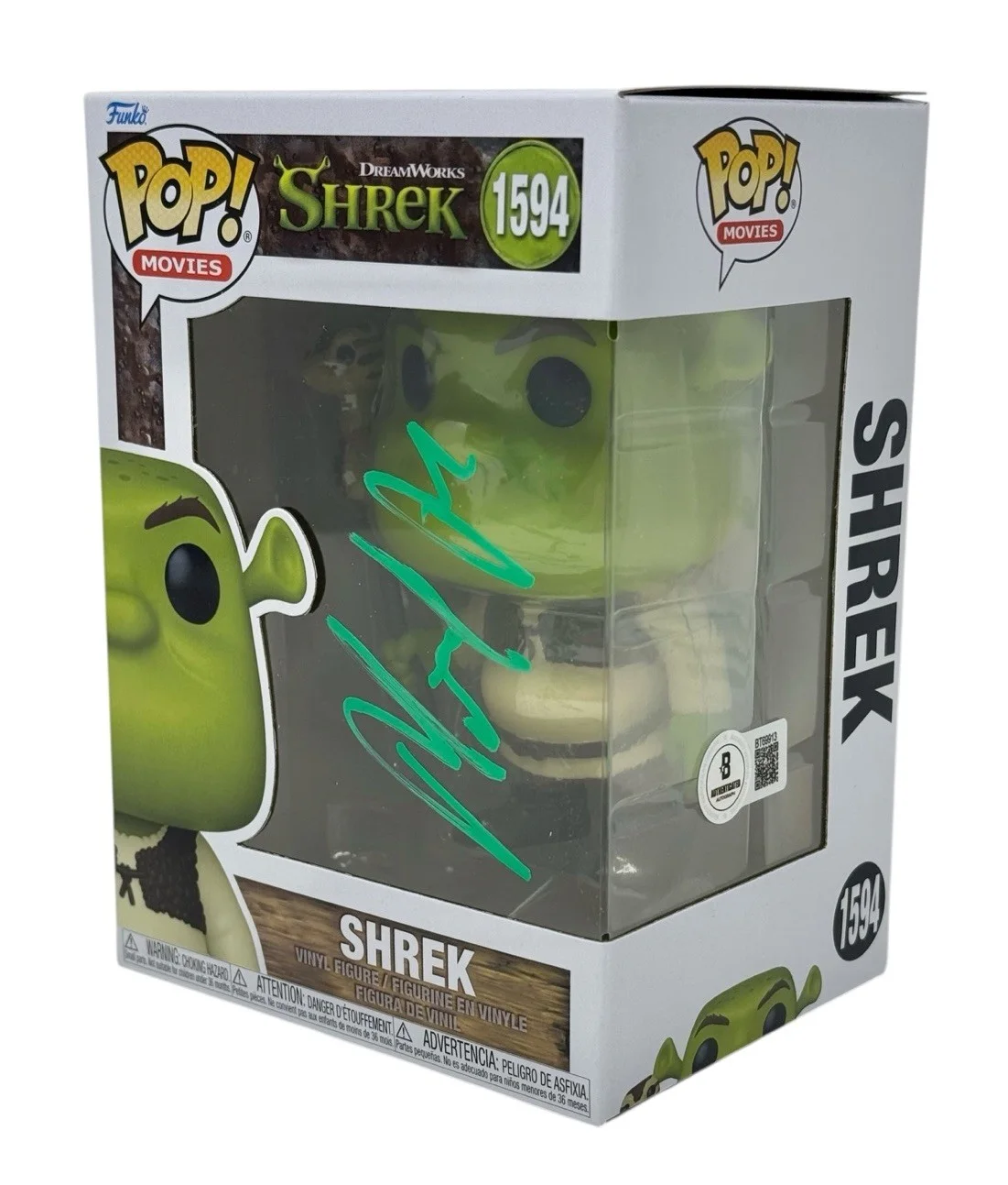 MIKE MYERS — Mike Myers Signed Shrek Funko Pop #1594 Autograph Dreamworks Beckett COA