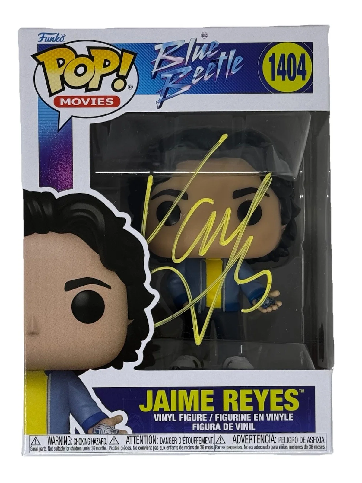 Xolo Mariduena — Xolo Mariduena Signed Blue Beetle Jaime Reyes Funko Pop #1404 Autograph BAS COA