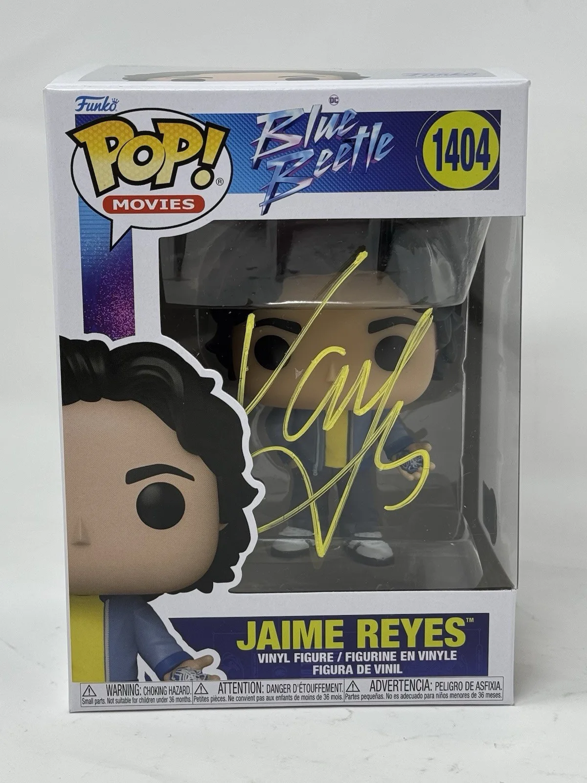 Xolo Mariduena — Xolo Mariduena Signed Blue Beetle Jaime Reyes Funko Pop #1404 Autograph BAS COA, image 2