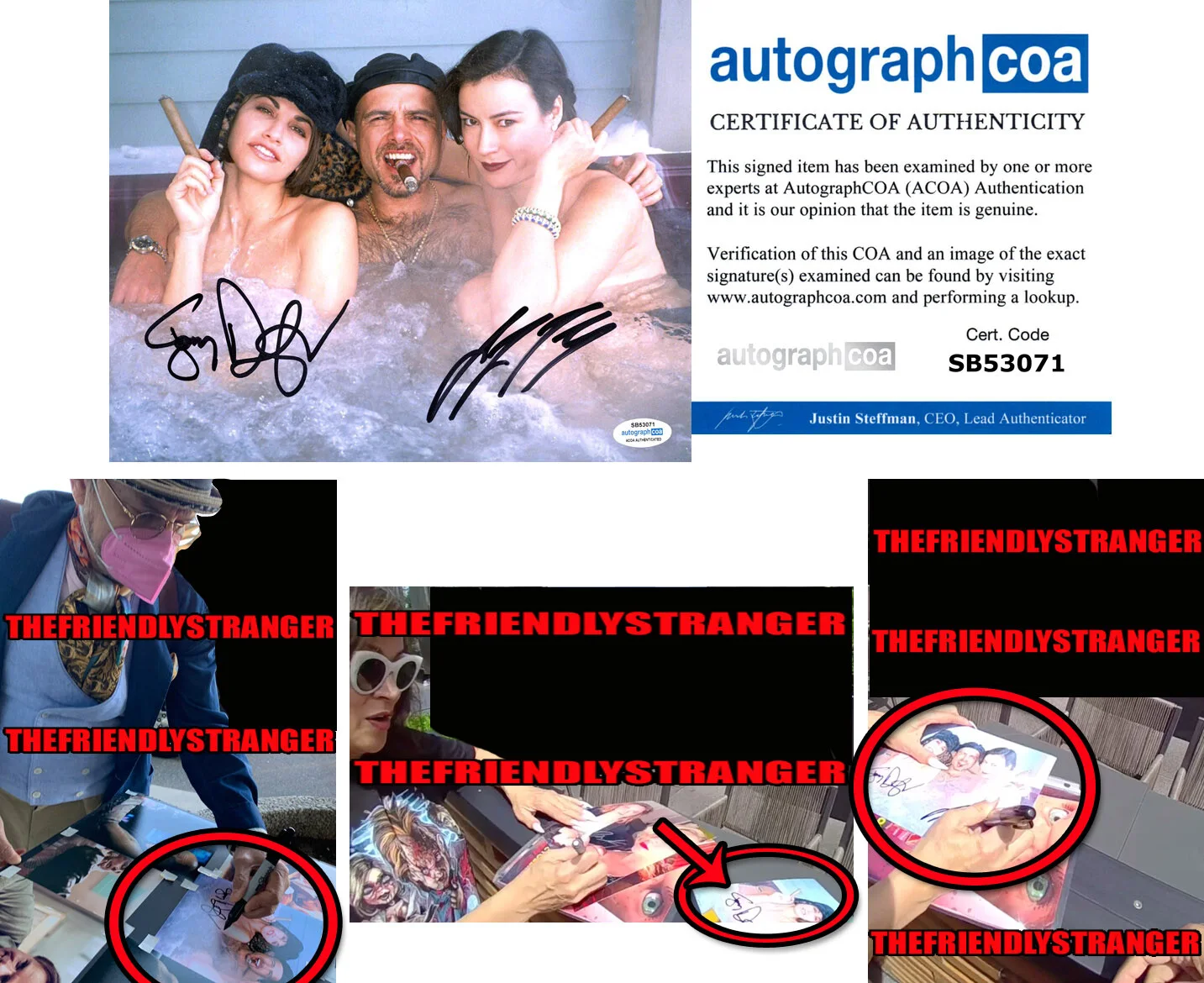 JENNIFER TILLY & JOE PANTOLIANO — JENNIFER TILLY & JOE PANTOLIANO signed "BOUND" 8x10 Photo EXACT PROOF ACOA Rare
