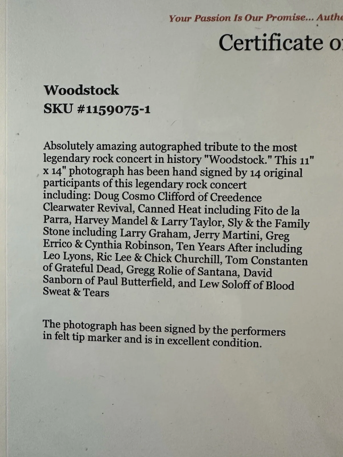 Maury Baker, Chick Churchill, Henry Gross, Steve Knight, Leo Lyon — 14 Original Woodstock 1960's Performers Singers SIGNED AUTOGRAPHED Poster COA, изображение 2