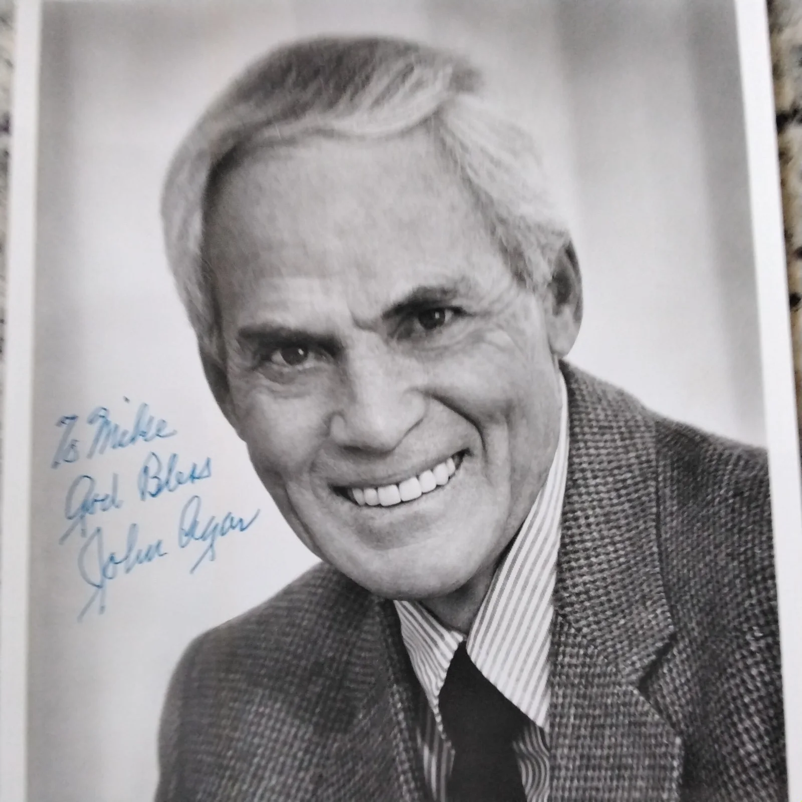 John Agar Signed Photo 50s Movie Actor Mole People Tarantula Revenge of Creature, изображение 5