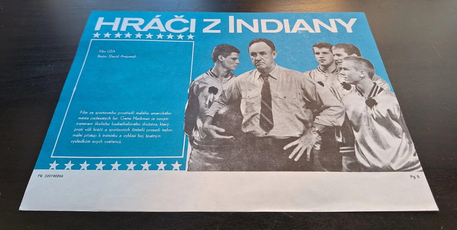 HOOSIERS, GENE HACKMAN, ORIGINAL A4 CZECH MOVIE POSTER, image 2