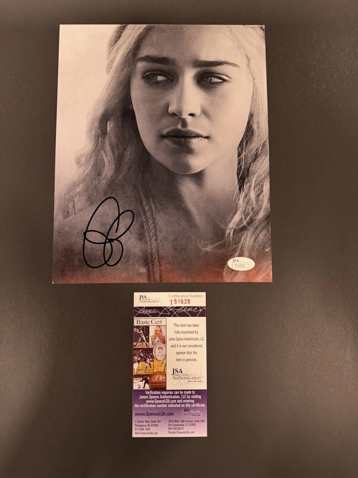 Emilia Clarke signed 8x10 JSA COA, image 2