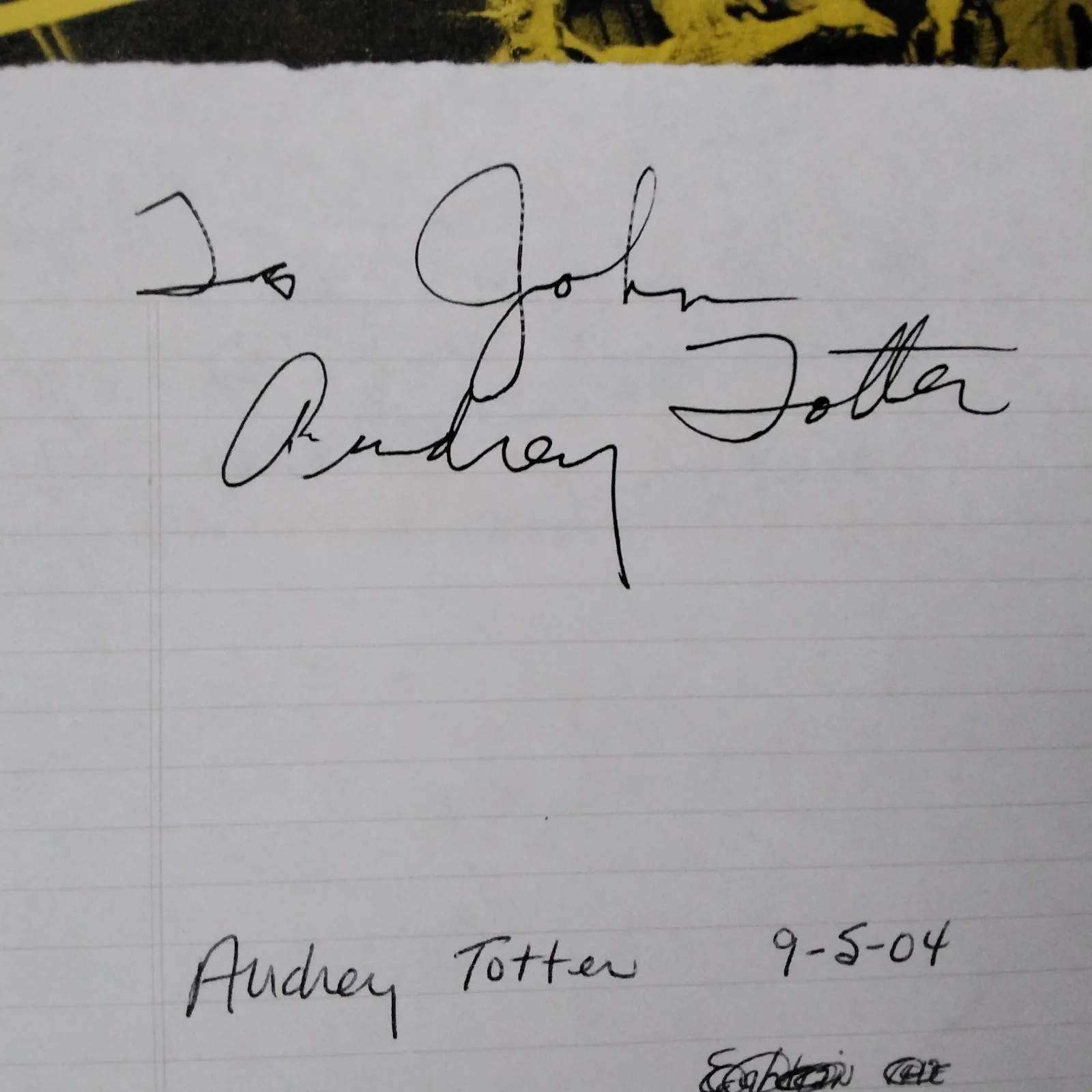 Audrey Totter SIGNED 2004 Paper 50s Movie Actress Film Noir Femme Fatal Tension, изображение 3