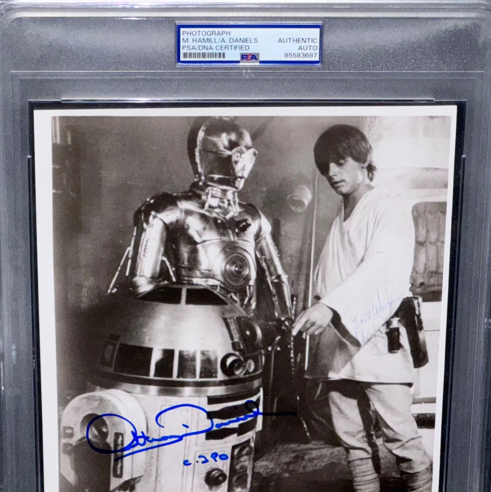 Signed STAR WARS Mark Hamill + Anthony Daniels Photo Luke & C-3PO Auto 8x10 PSA, image 4