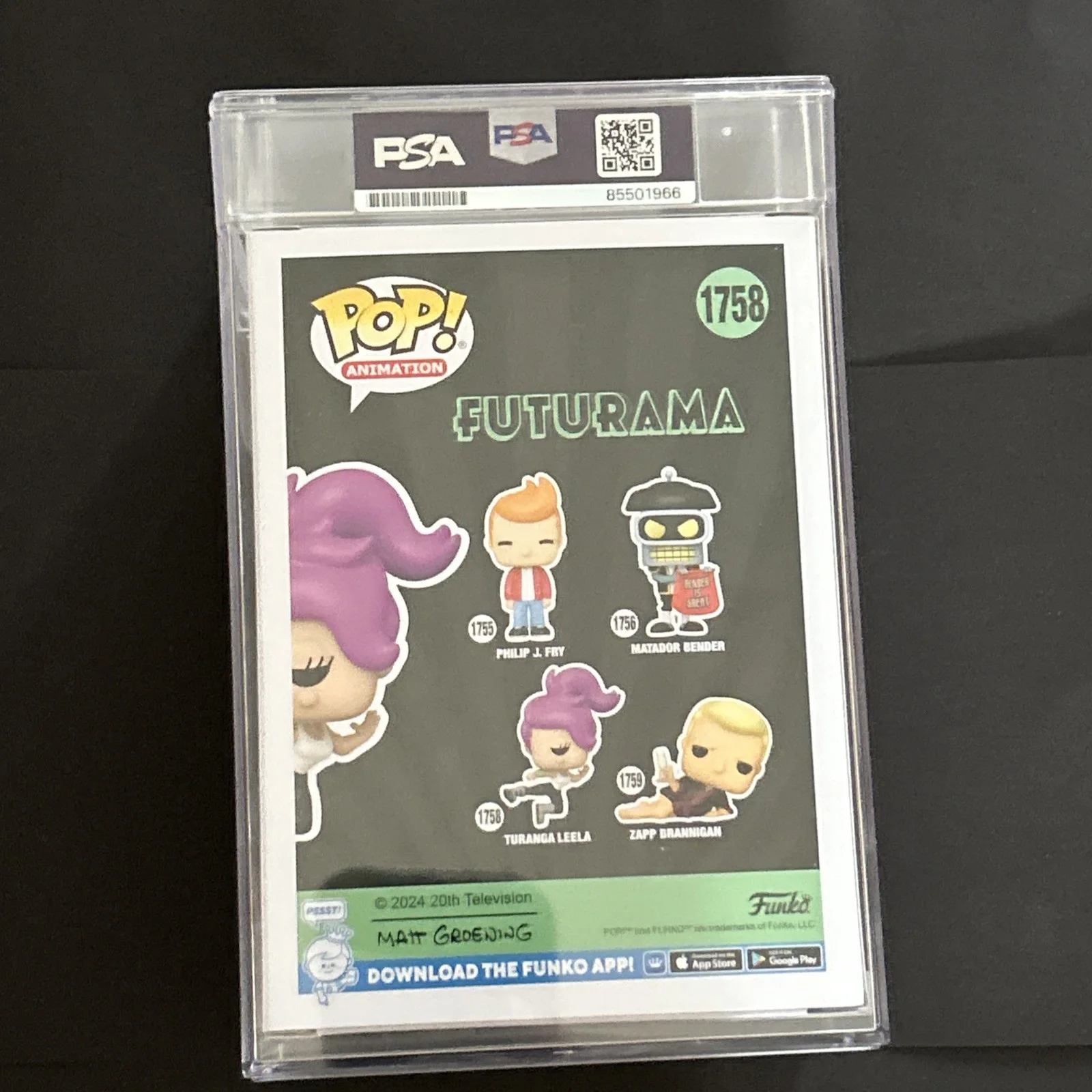 Katey Sagal — Katey Sagal Signed Funko #1758 "Turanga Leela" (Futurama)- PSA Encapsulated, изображение 3