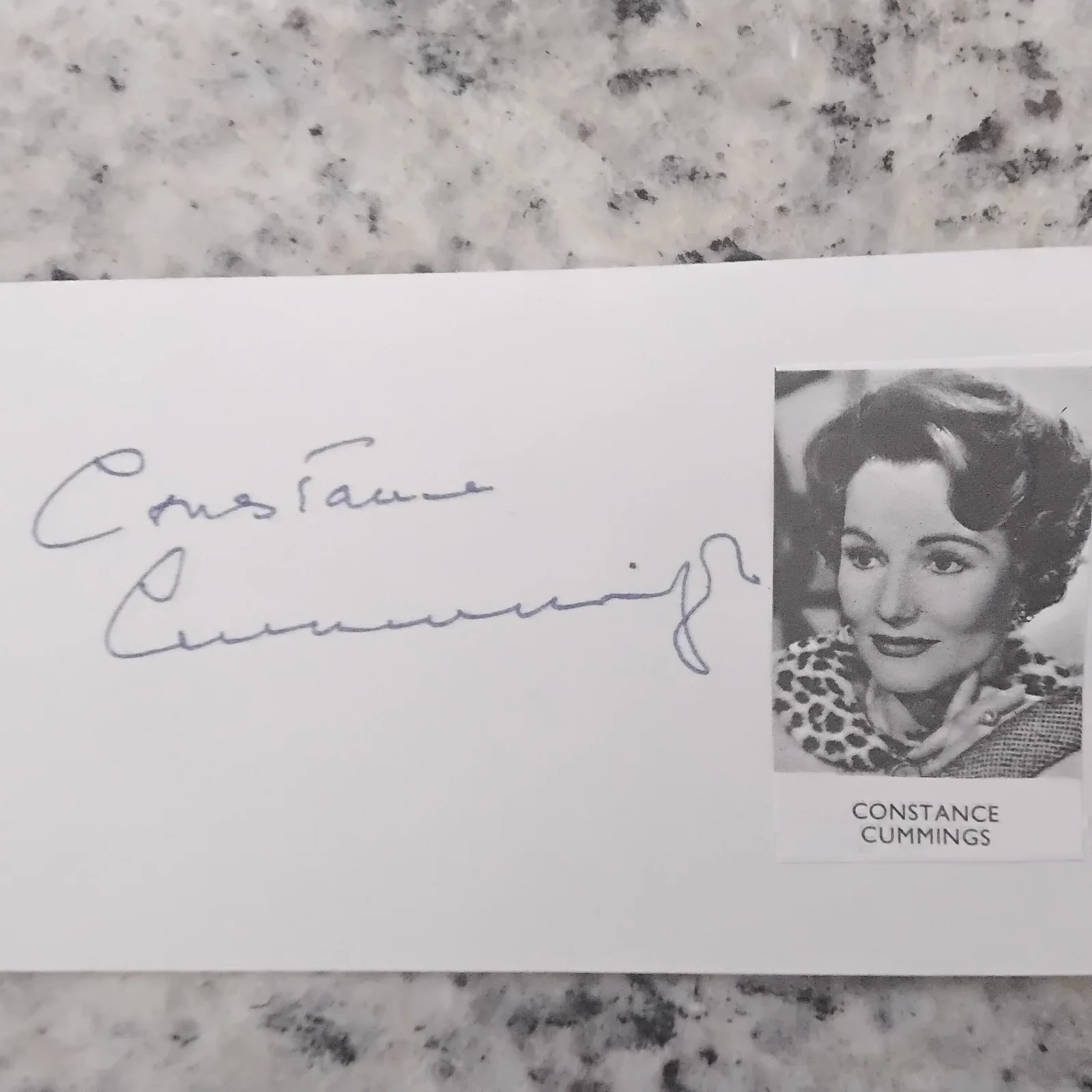 Constance Cummings SIGNED Card 30s Film Stage Actress Blithe Spirit Criminal Cod, image 4