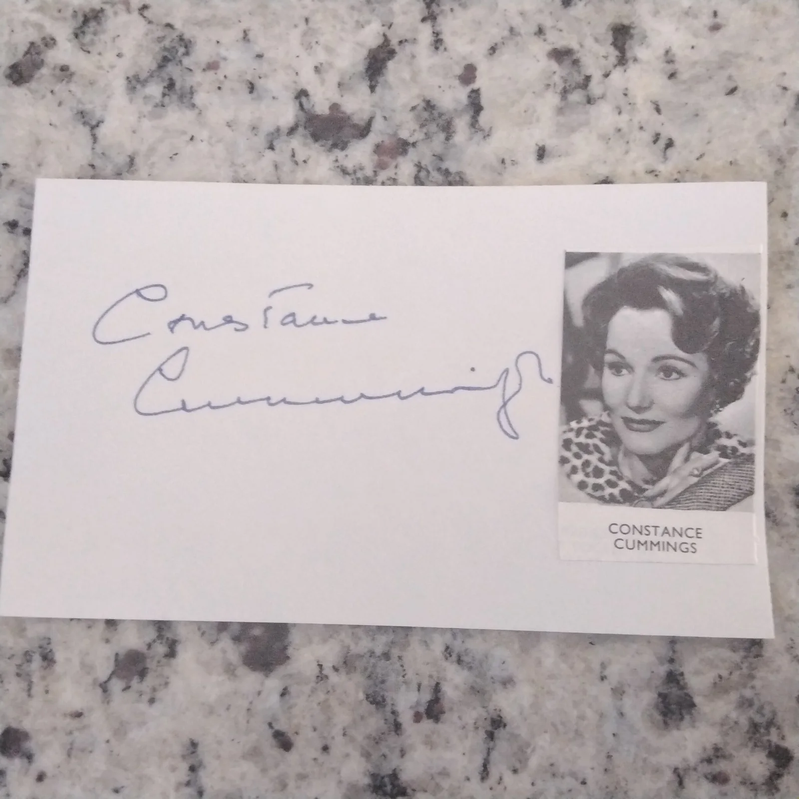 Constance Cummings SIGNED Card 30s Film Stage Actress Blithe Spirit Criminal Cod, image 5
