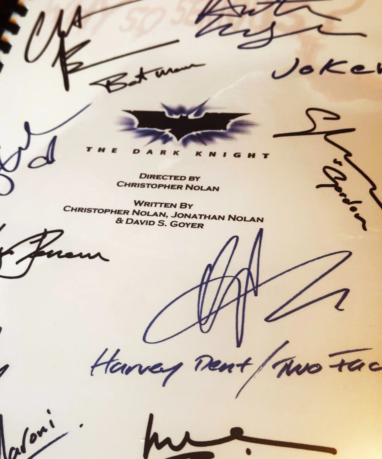 The Dark Knight, Movie Script, Cast Printed Signatures, Signed, Gift, Film, изображение 3