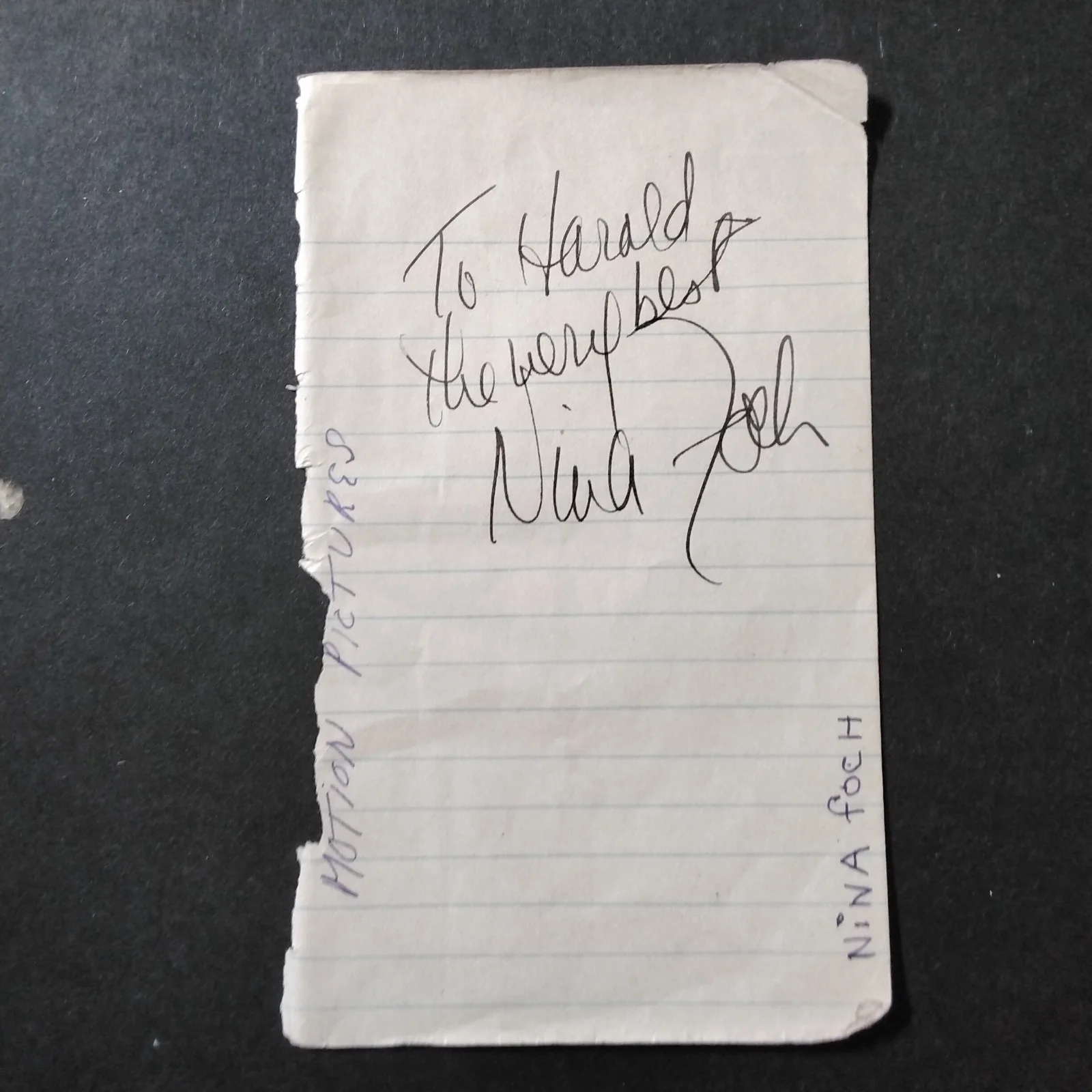 Nina Foch SIGNED Paper 50s Film Actress American in Paris Return of the Vampire, изображение 3
