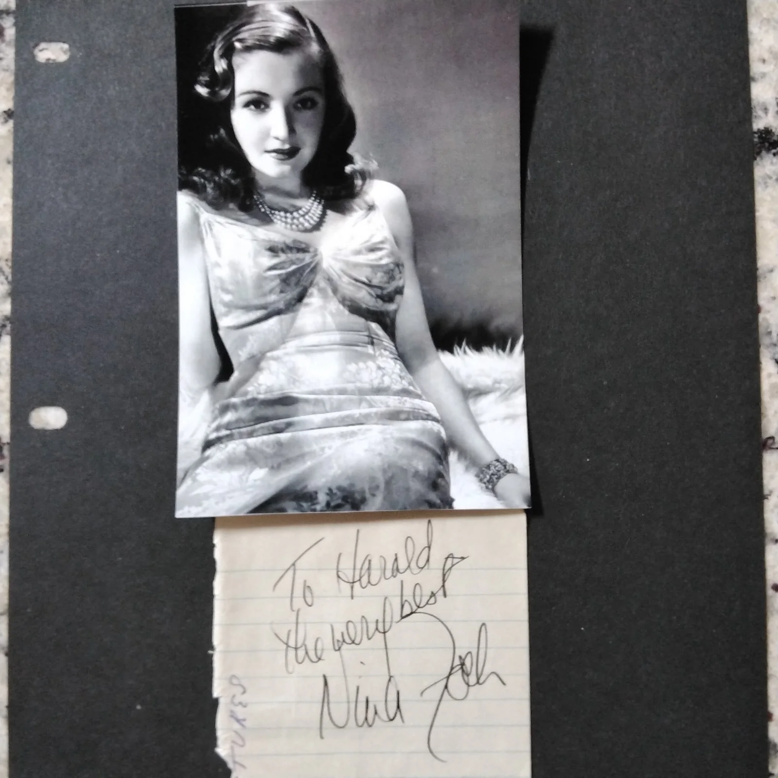 Nina Foch SIGNED Paper 50s Film Actress American in Paris Return of the Vampire, изображение 4