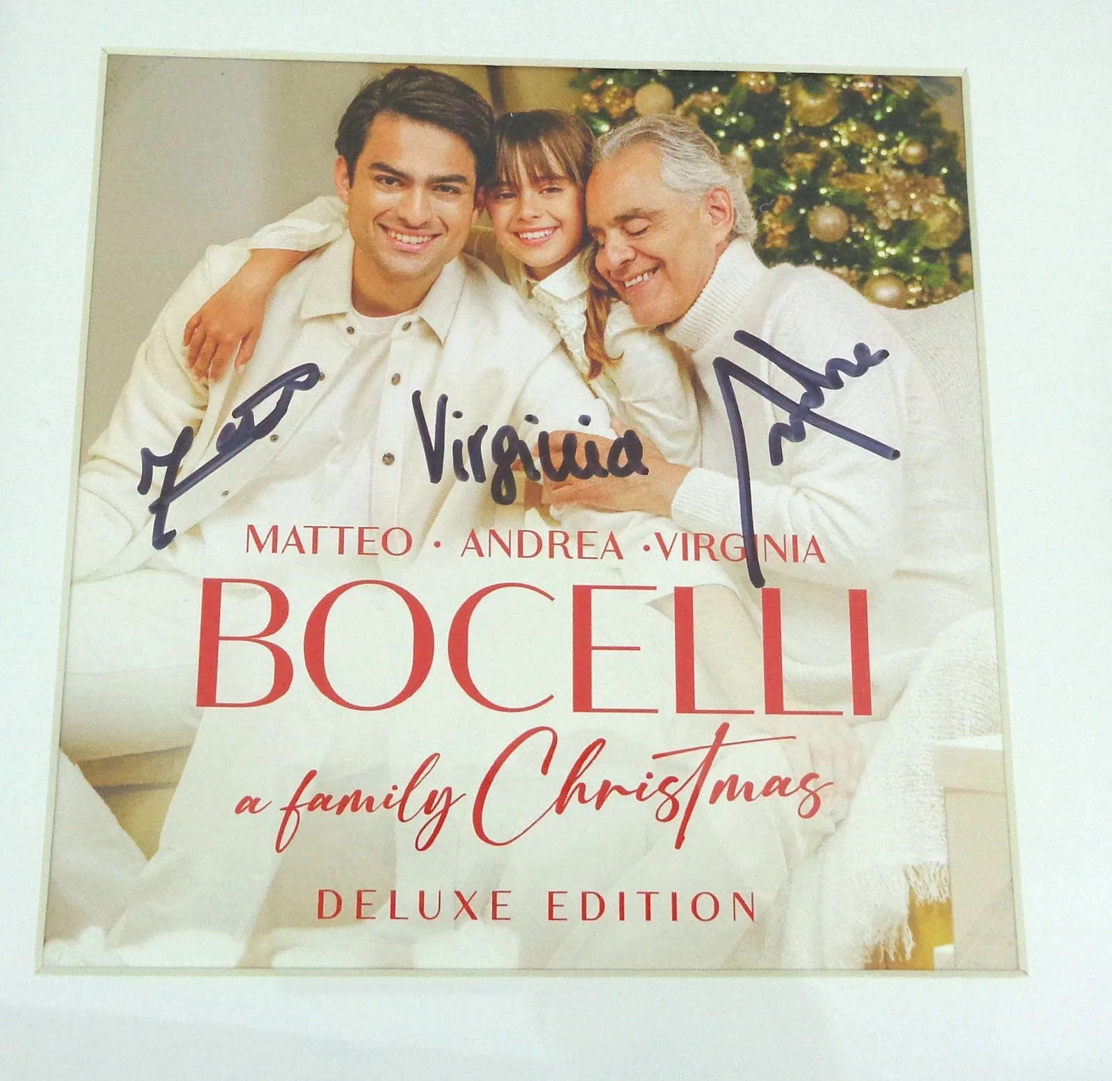 Andrea Bocelli Signed Autograph A Family Christmas CD Framed COA, изображение 2