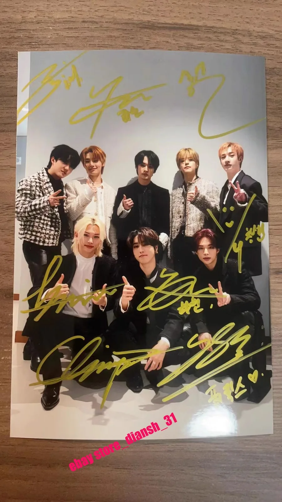 Stray Kids — Stray Kids SKZ Group Signed Photo JJAM Autographed K-POP Collection 2024 NEW, image 2