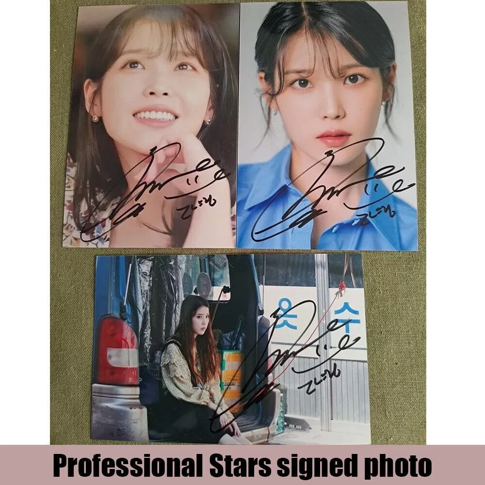 IU — 2022S IU Lee Ji Eun Autographed Signed Photo Autographs Collectibles 4*6, image 2