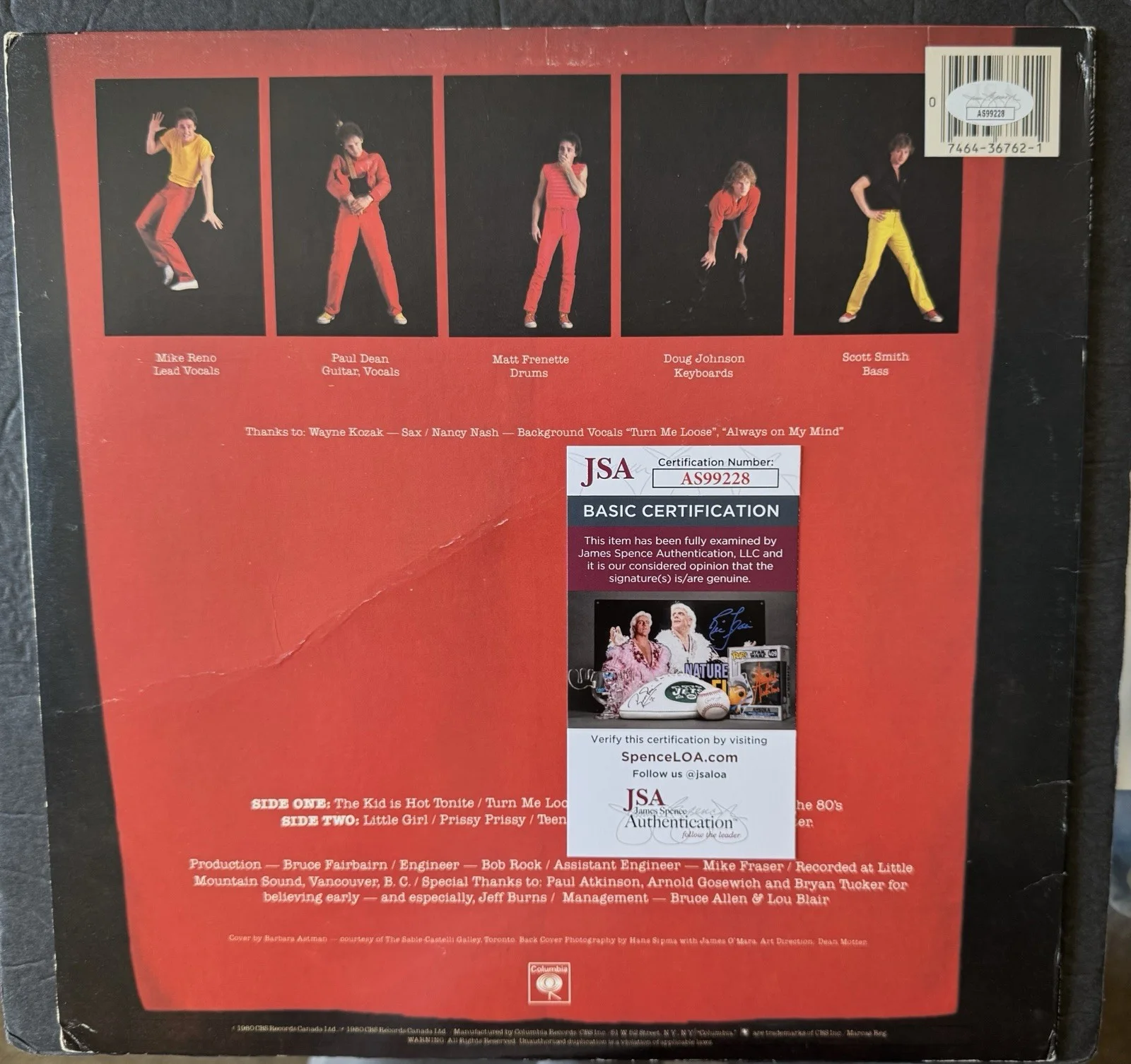 LOVERBOY Signed Self titled Vinyl JSA COA x4 MIKE Paul DOUG Matt Autographed, изображение 3