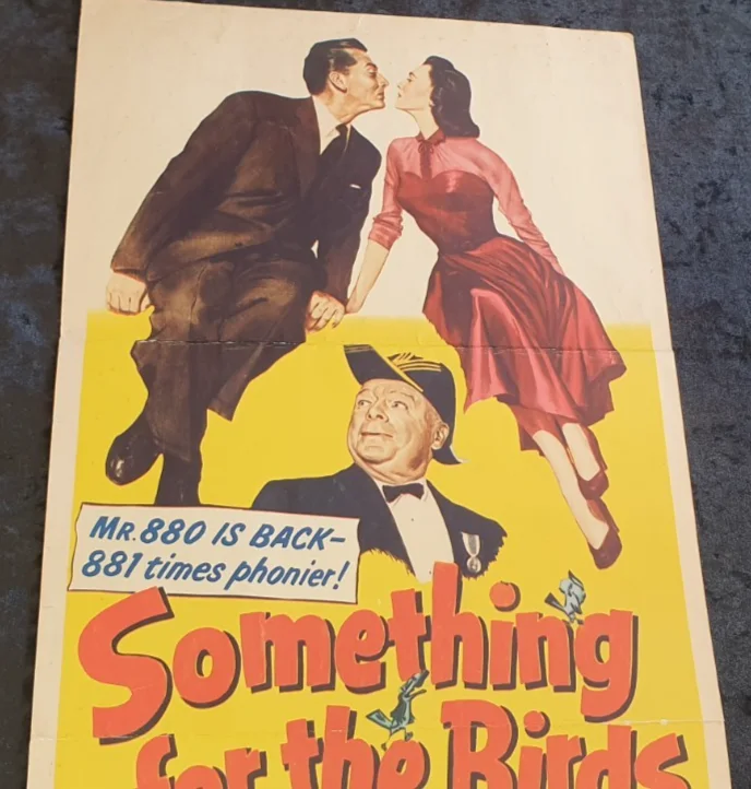 Original “Something for the Birds” Poster 14×36 Folded Card Vintage 1952, image 4