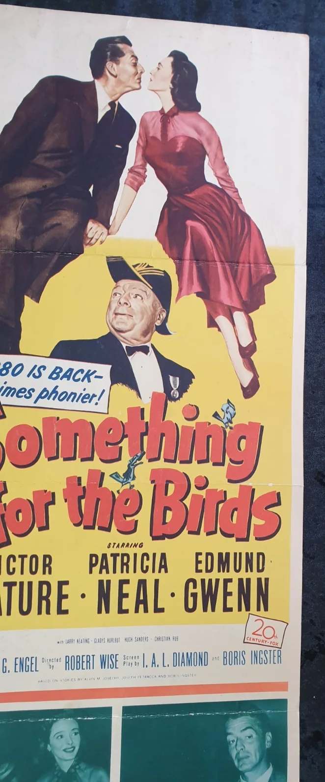 Original “Something for the Birds” Poster 14×36 Folded Card Vintage 1952, image 5
