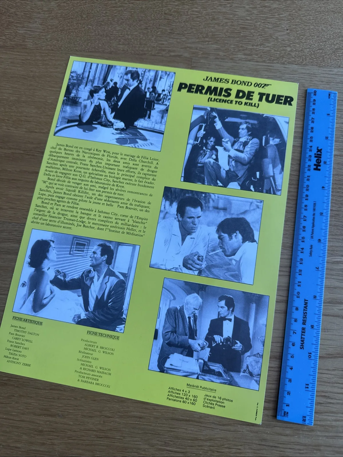 LICENCE TO KILL Cinema Promo Press Card Poster James Bond 007 Timothy Dalton ‘89, изображение 2