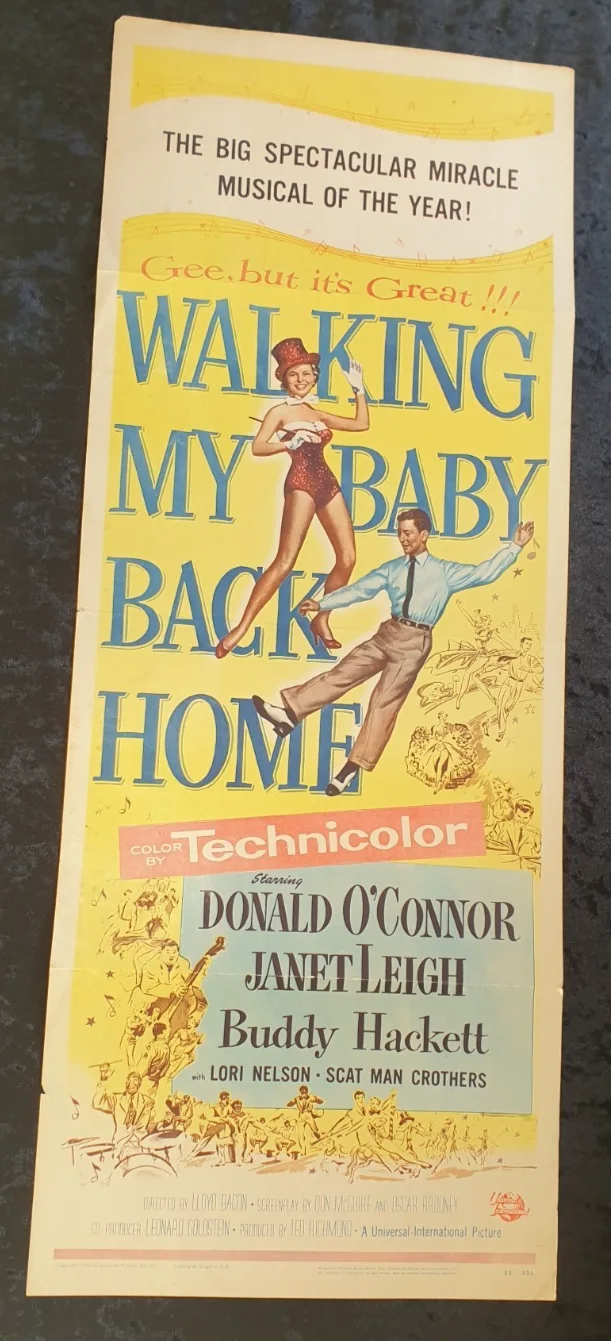 1953 Original Walking My Baby Back Home Poster 36x14 Vintage Movie Print, изображение 2