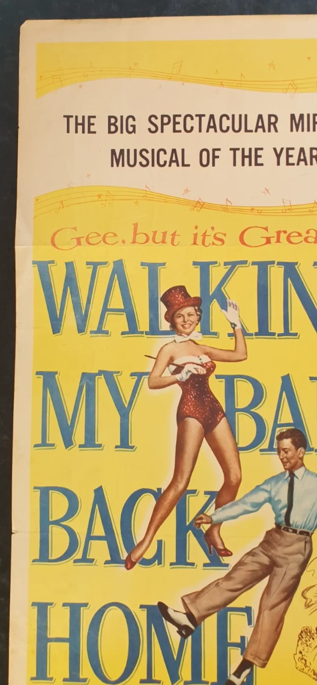 1953 Original Walking My Baby Back Home Poster 36x14 Vintage Movie Print, изображение 4