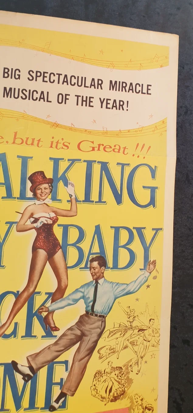 1953 Original Walking My Baby Back Home Poster 36x14 Vintage Movie Print, изображение 5