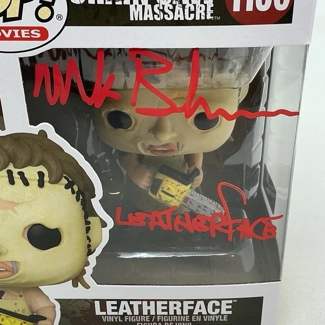 Mark Burnham Autographed Texas Chainsaw Massacre Leatherface Funko Pop #1150, изображение 2