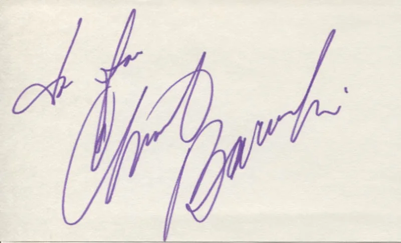 Christine Baranski — CHRISTINE BARANSKI - INSCRIBED SIGNATURE