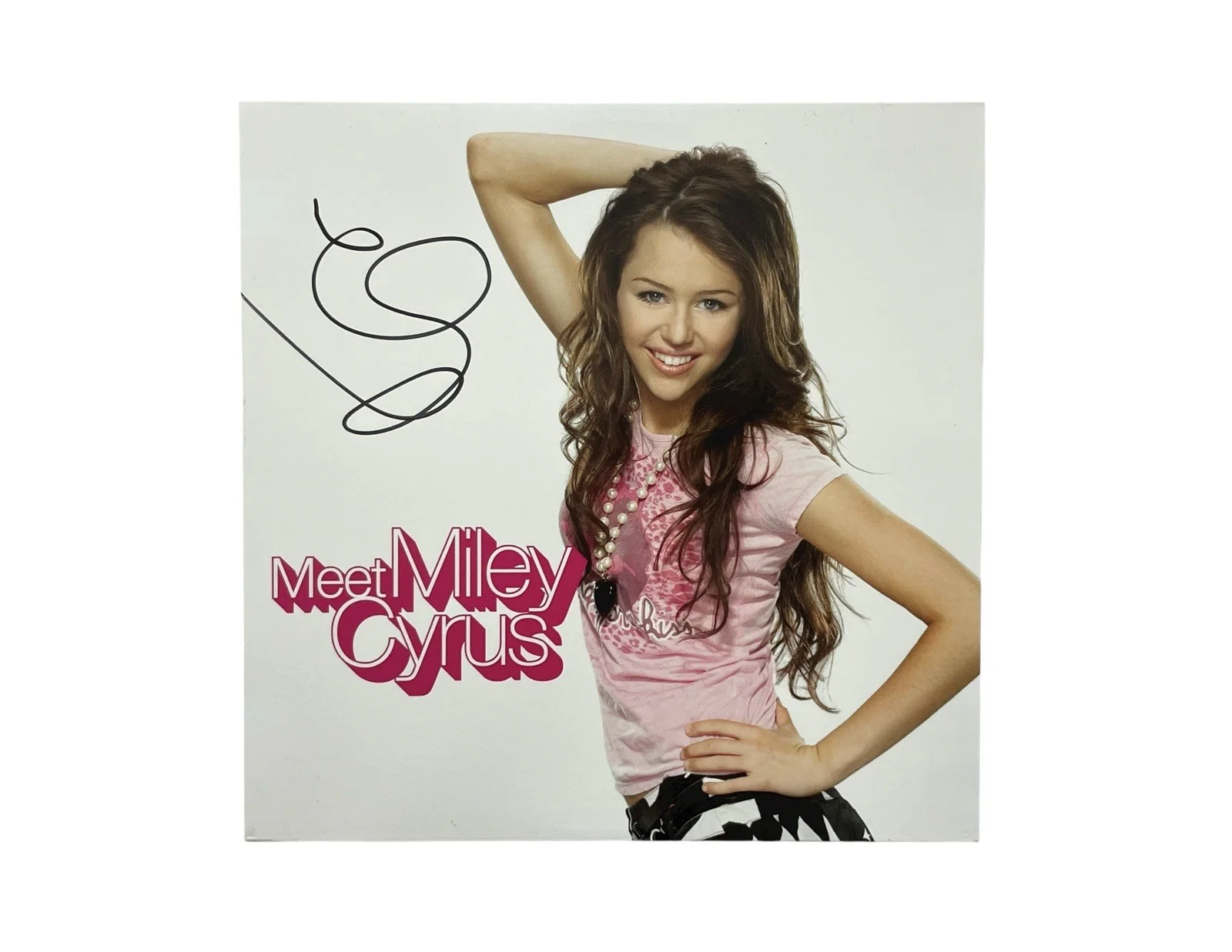 Meet Miley Cyrus Signed Limited White/Black Splatter Vinyl Hannah Montana ACOA, изображение 5